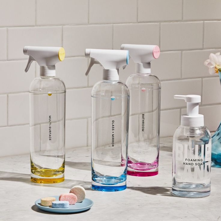 eco-friendly kitchen products - Refillable Glass Spray Bottles (With DIY Cleaners)